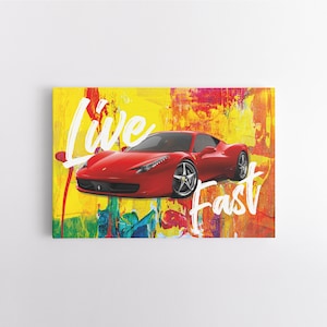 Ferrari Print - A2 Canvas Print - Wall Art - Bedroom - Supercar Art - Print