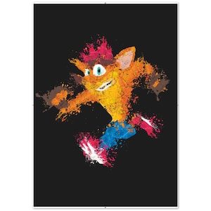 Crash Bandicoot Wall Art Print | Game Room Art | Gift For Gamer | Retro Gaming Poster Print | Unique Video Game Decor