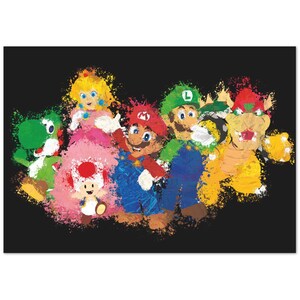 Mario Bros Poster | Geschenk für Jungenzimmer | Spielzimmer Kunst | Geschenk für Gamer | Luigi Poster | Mario Druck | Retro Gaming Dekor