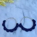 Rachel Wilson reviewed Navy blue crochet boho hoop earrings