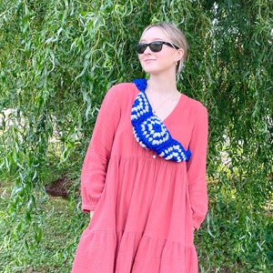 Crochet Granny Square Sling Bag: Boho Bum Bag
