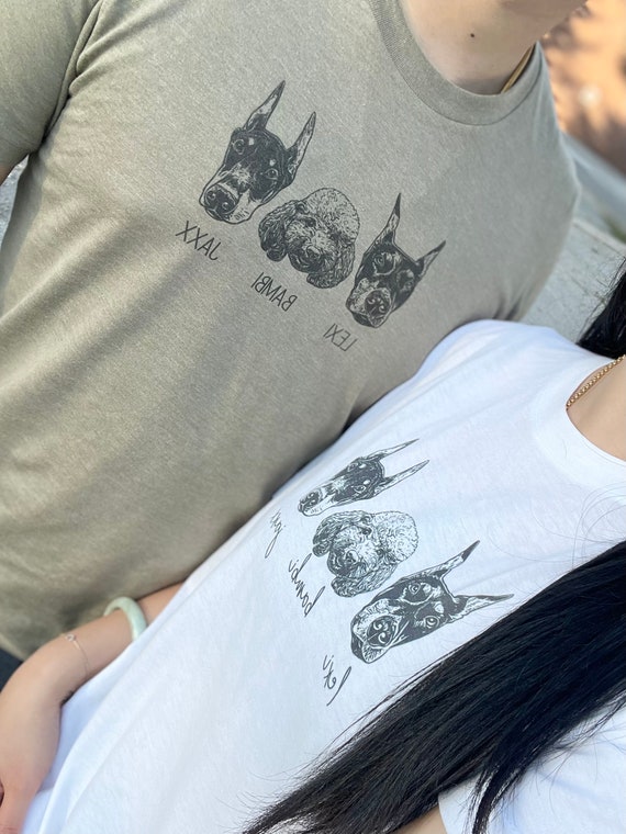 Custom Pet T-shirt | Custom Dog Portrait | Custom Pet Portrait T-shirt | Personalized Dog T-shirt | Dog Mom Gift | Dog Dad Gift