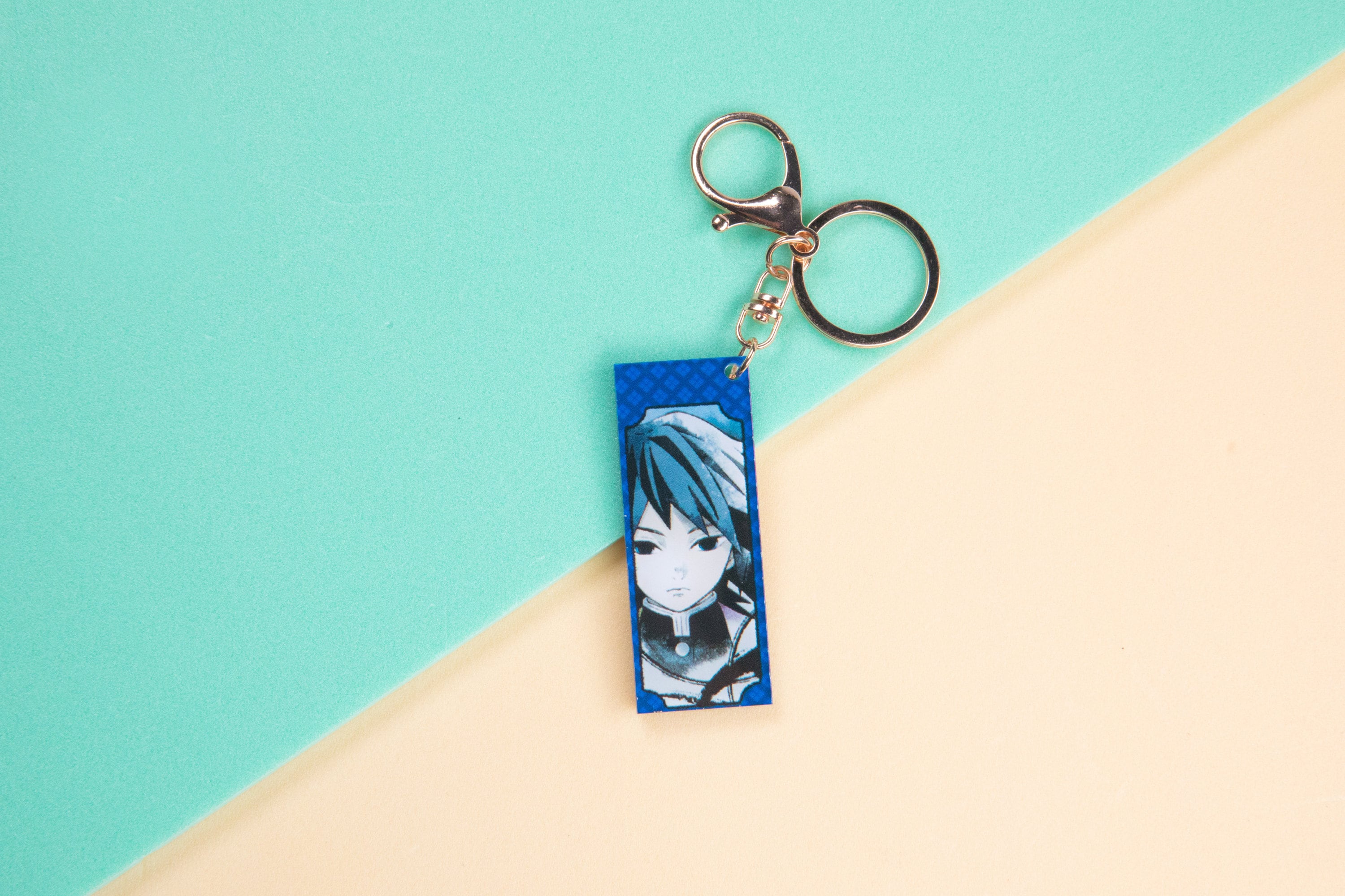 Anime keychain cute keychain blue keychain metal keychain Etsy