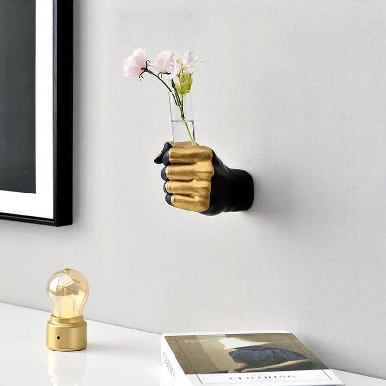 Wall Mounted Hand Vase  Hand Held Flower Vase Cute Wall image 1