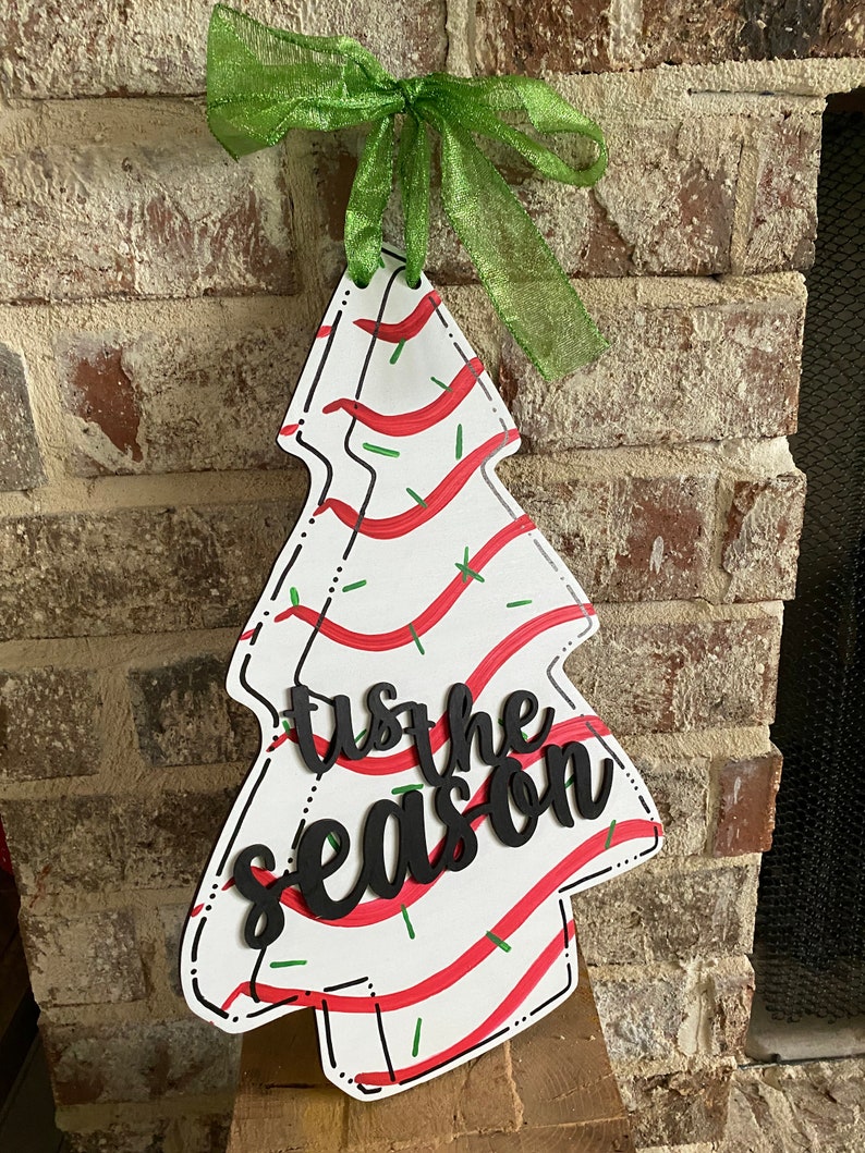 Christmas Tree door hanger, Christmas tree door sign, Door sign for Christmas, Christmas Ornament, Christmas Decoration, Christmas decor image 4