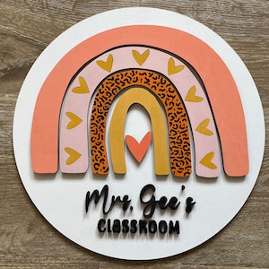 Personalized Teacher Classroom Sign, Classroom Sign for Teachers, Round ...