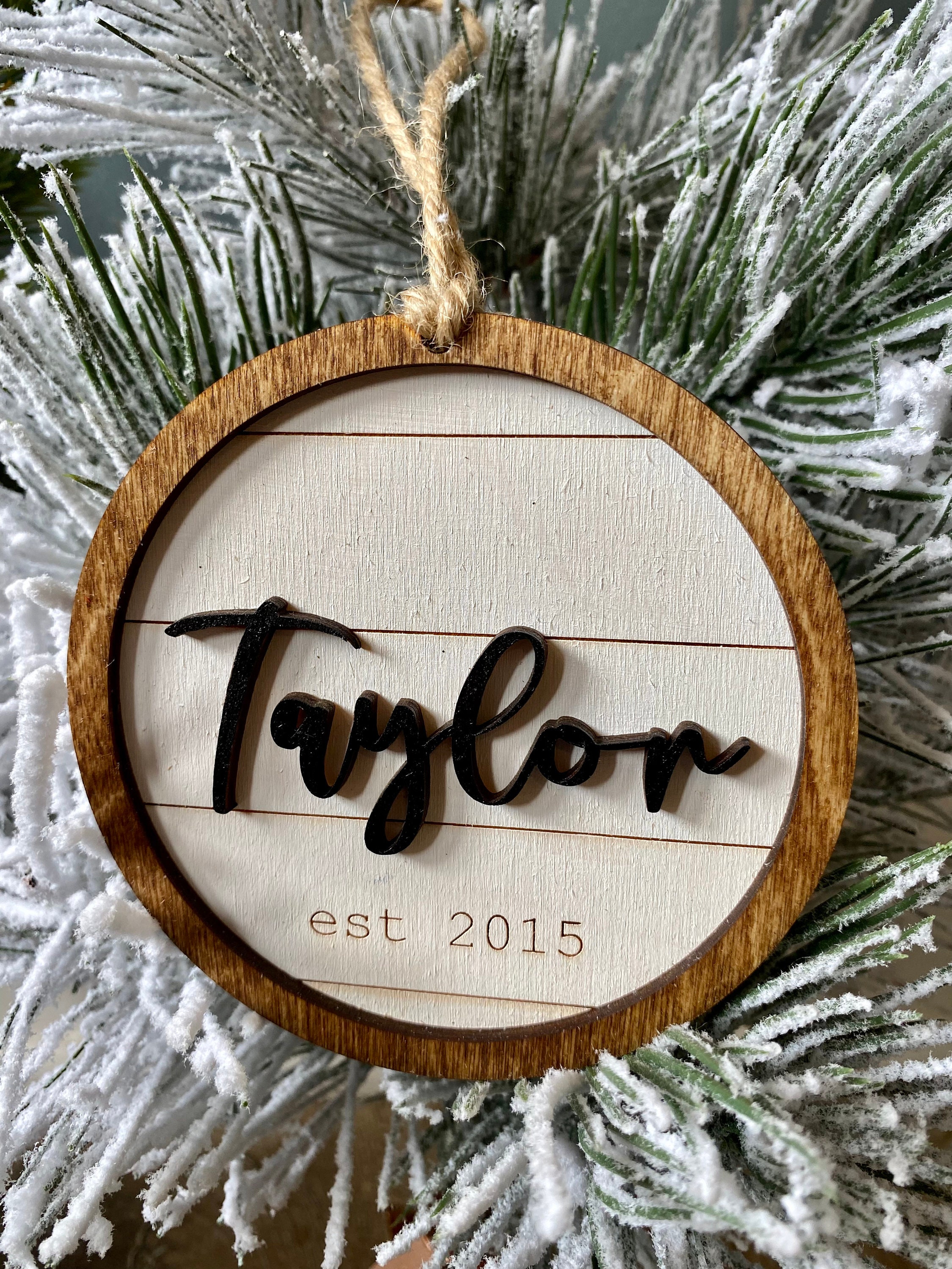 Personalized Christmas Ornament Personalized Last Name Etsy