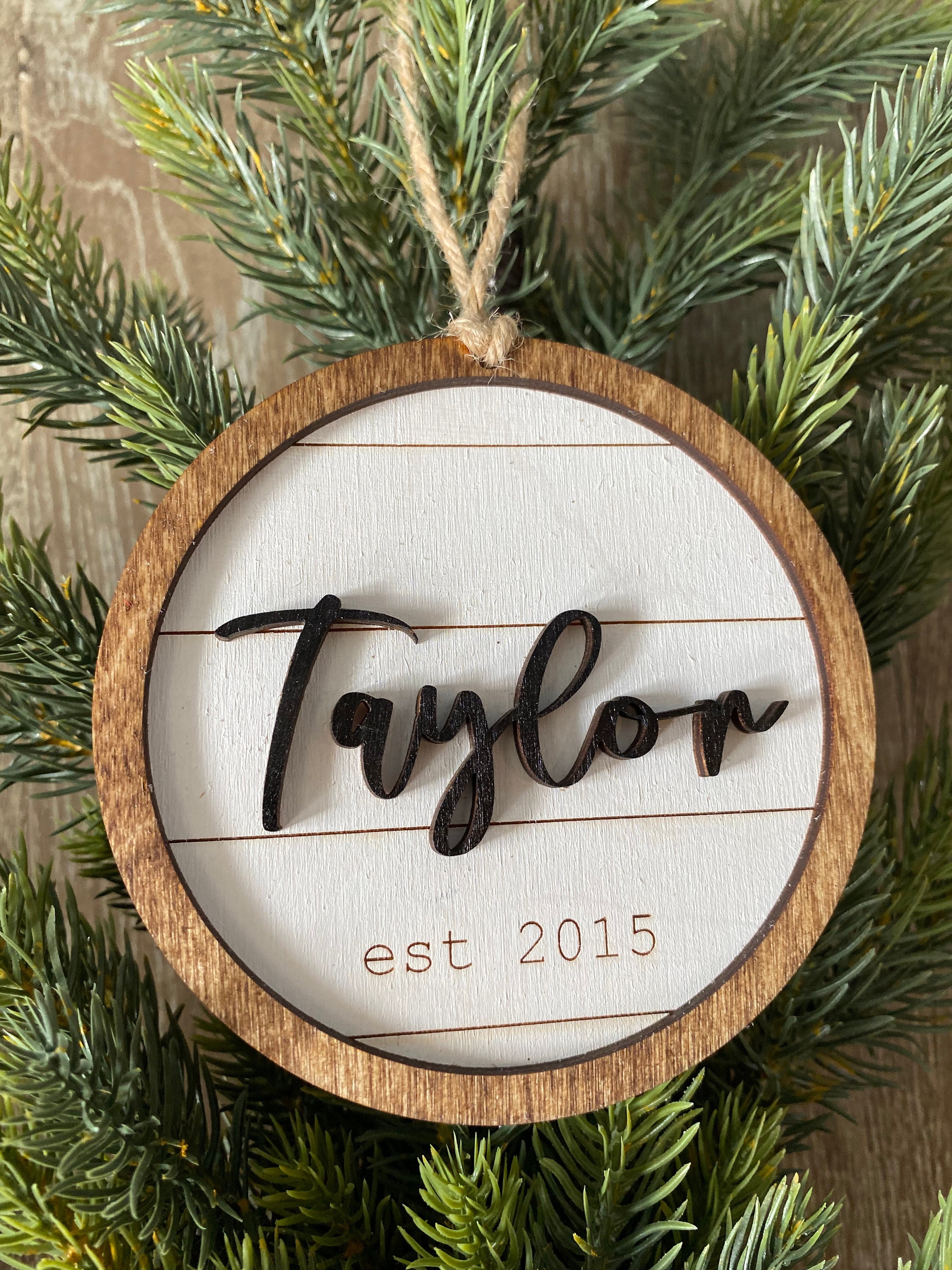 Personalized Christmas Ornament Personalized Last Name Etsy