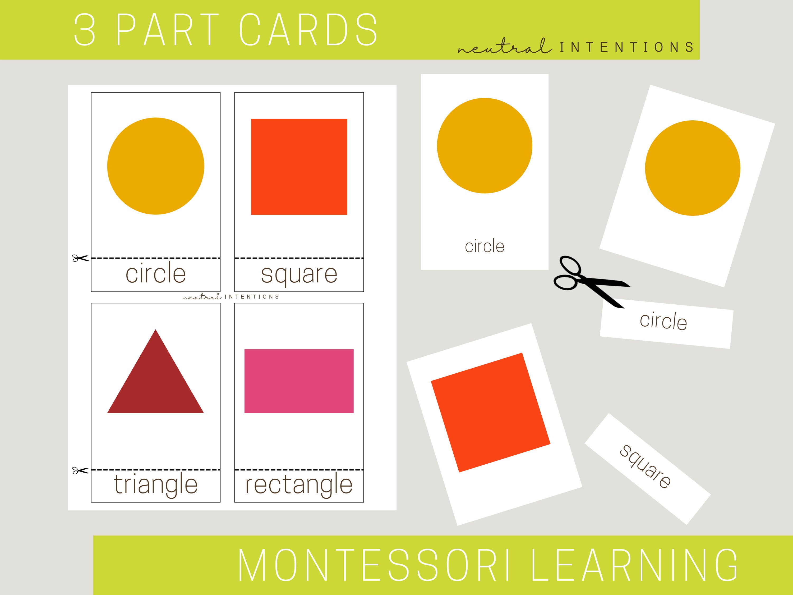 Minimal Shapes Flashcards | Printable | Montessori | Preschool Home ...