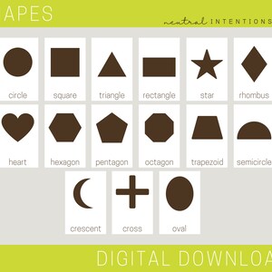 Minimal Shapes Flashcards | Printable | Montessori | Preschool Home School Learning