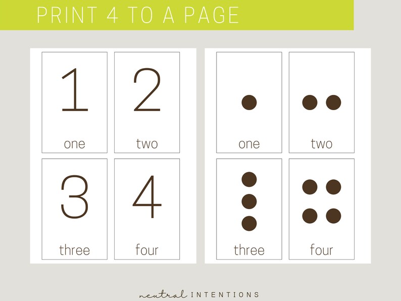 Minimal Numbers Flashcards | Printable | Counting | Preschool Home ...