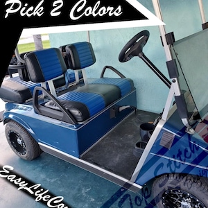 Quilt Club Car DS Front Seat Set (Staple On Vinyl) ( Pick 2 Colors ) Made In The USA