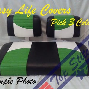 Club Car DS Front Seat Set (Staple On Vinyl) ( Pick 3 Colors ) Made In The USA