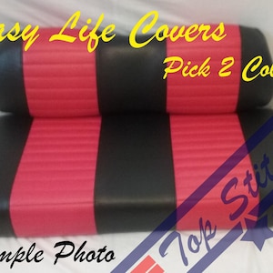 Quilt Ez-Go Txt/Rxv Front Seat Set (Staple On Vinyl) ( Pick 2 Colors ) Made In The USA
