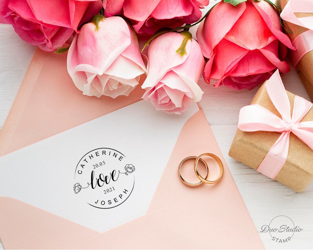 Wedding Stamp, Personalized Wedding Stamp, Circular Stamp, Wedding