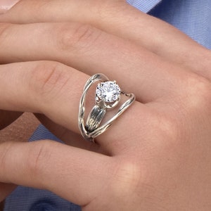 Unique Sterling Silver Openwork Cubic Zirconia Ring