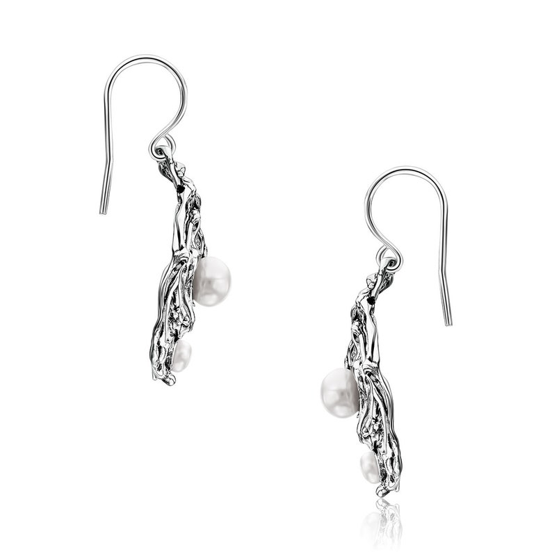 Boucles d'oreilles multi pierres, Boucles d'oreilles artistiques en argent sterling avec perles CZ, Boucles d'oreilles de mariée, Bijoux faits main, Boucles d'oreilles en fil métallique, Cadeau pour elle image 5