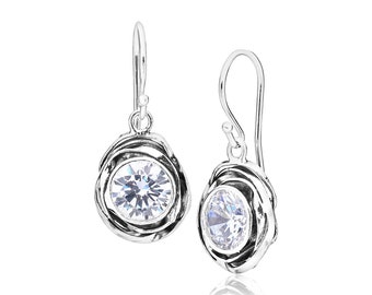 Boucles d’oreilles en zircone cubique en argent sterling