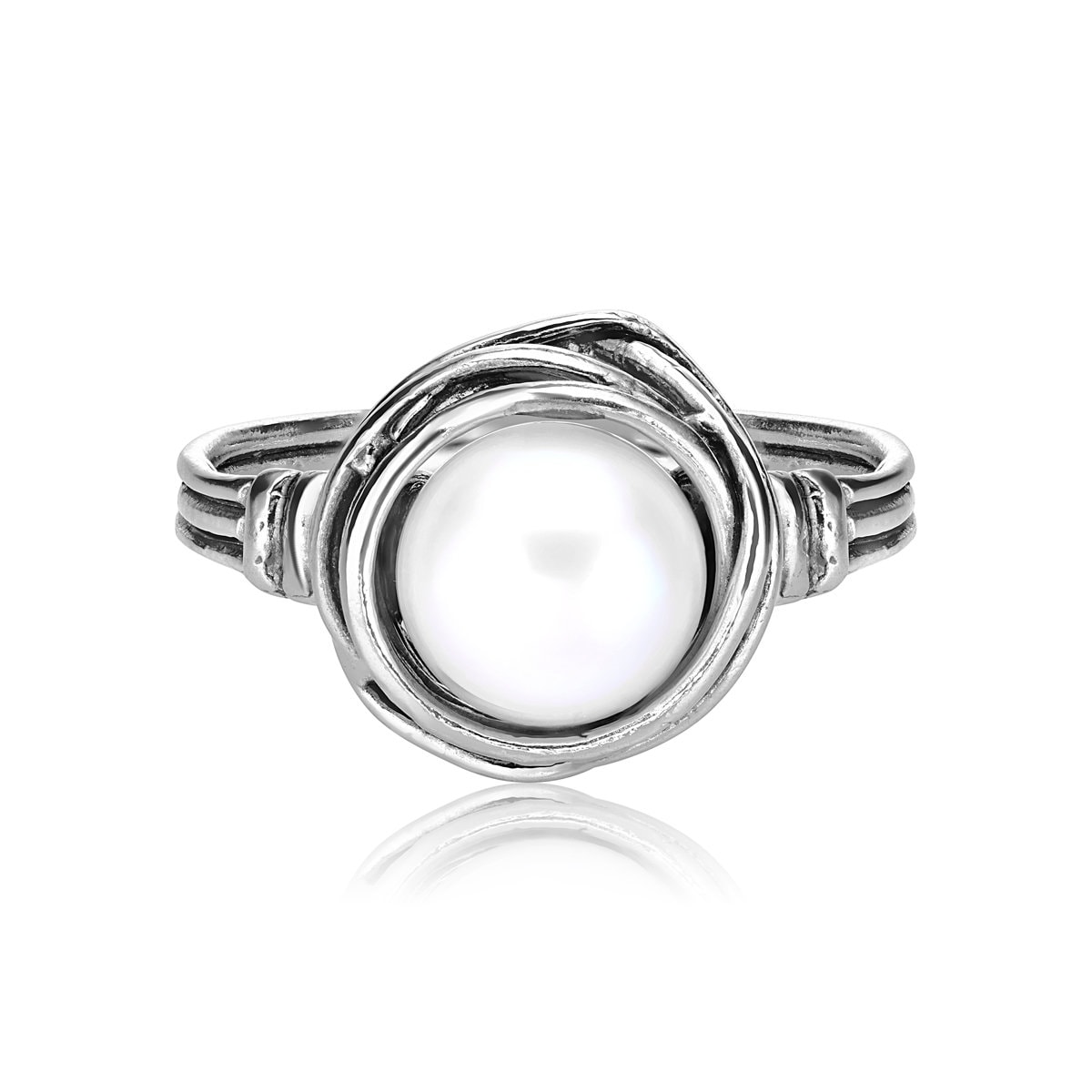 Pearl Ring, Alternative Pearl Engagement Ring, Wire Wrap Ring, Sterling ...