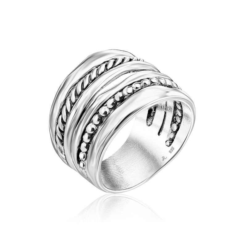 Sliver Rings Multiple Sterling Silver Ring, Wire Wrap Ring, Wide Silver Rings, Multi Strand ...