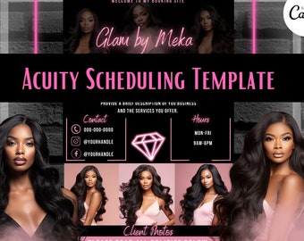 Acuity Scheduling Canva Template, Makeup Artist, Lash Tech, Hair Stylist (Digital File)