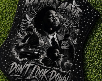 Corset personalizado Rod Wave | Roupa para show da turnê Don't Look Down | Top corset personalizado com foto | Alternativa à camiseta de show do Rod Wave | Roupa para fã