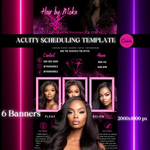 Acuity Scheduling Template, Hair Stylist, Braider, Nail Tech, Website Template, Canva Template, Website Template, Editable Template
