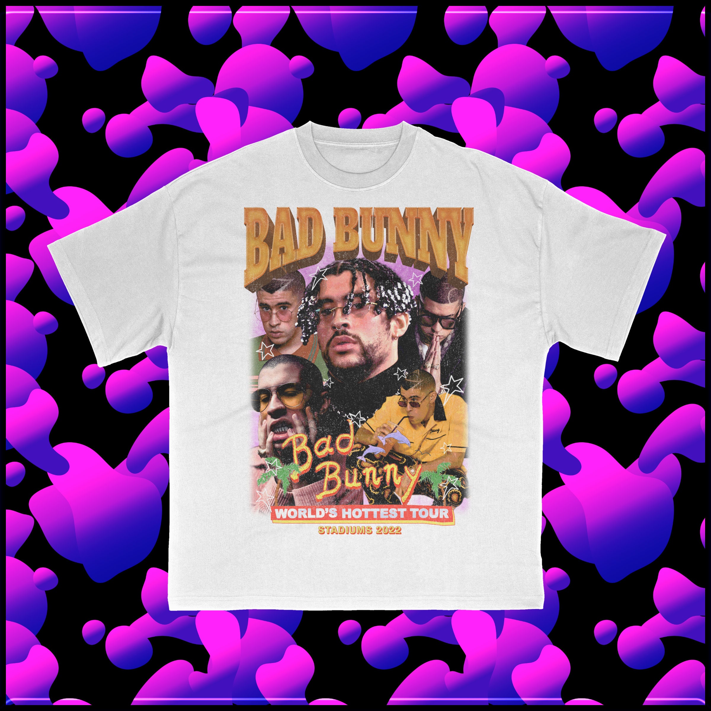 Bad Bunny Outfit Ideas World's Hottest Tour Stadiums 2022 Shirts