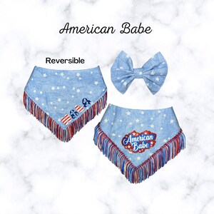 American Babe | Reversible Bandana | Patriotic Bandana | Pet Bandana