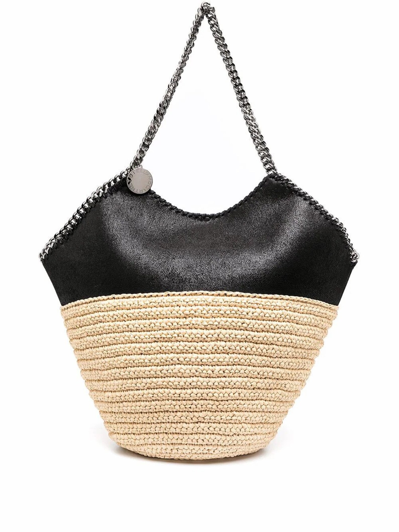Stella McCartney large Falabella straw panelled shoulder bag Etsy