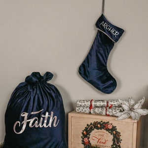 Velvet Christmas Stockings - Personalised