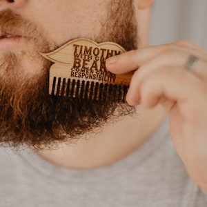 Beard Comb - Moustache - With great beard comes great responsibility