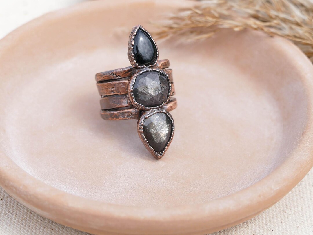 Multi Stone Crystal Statement Ring, Witchy Gothic Women's Ring ...