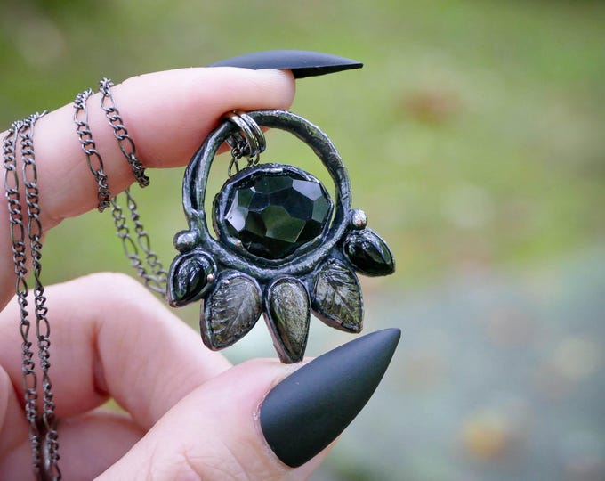 Featured listing image: Black Obsidian Multi Stone Pendant