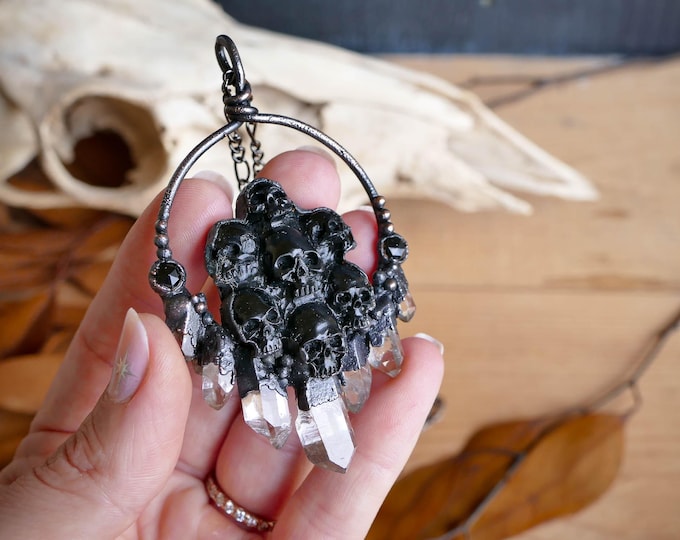 Featured listing image: Quartz Crystal Skull Necklace