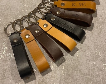 Personalised Leather Keyring , Customised Leather Key chain, Engraved Key fob, Personalized gift , Engraved and Handmade leather Gift