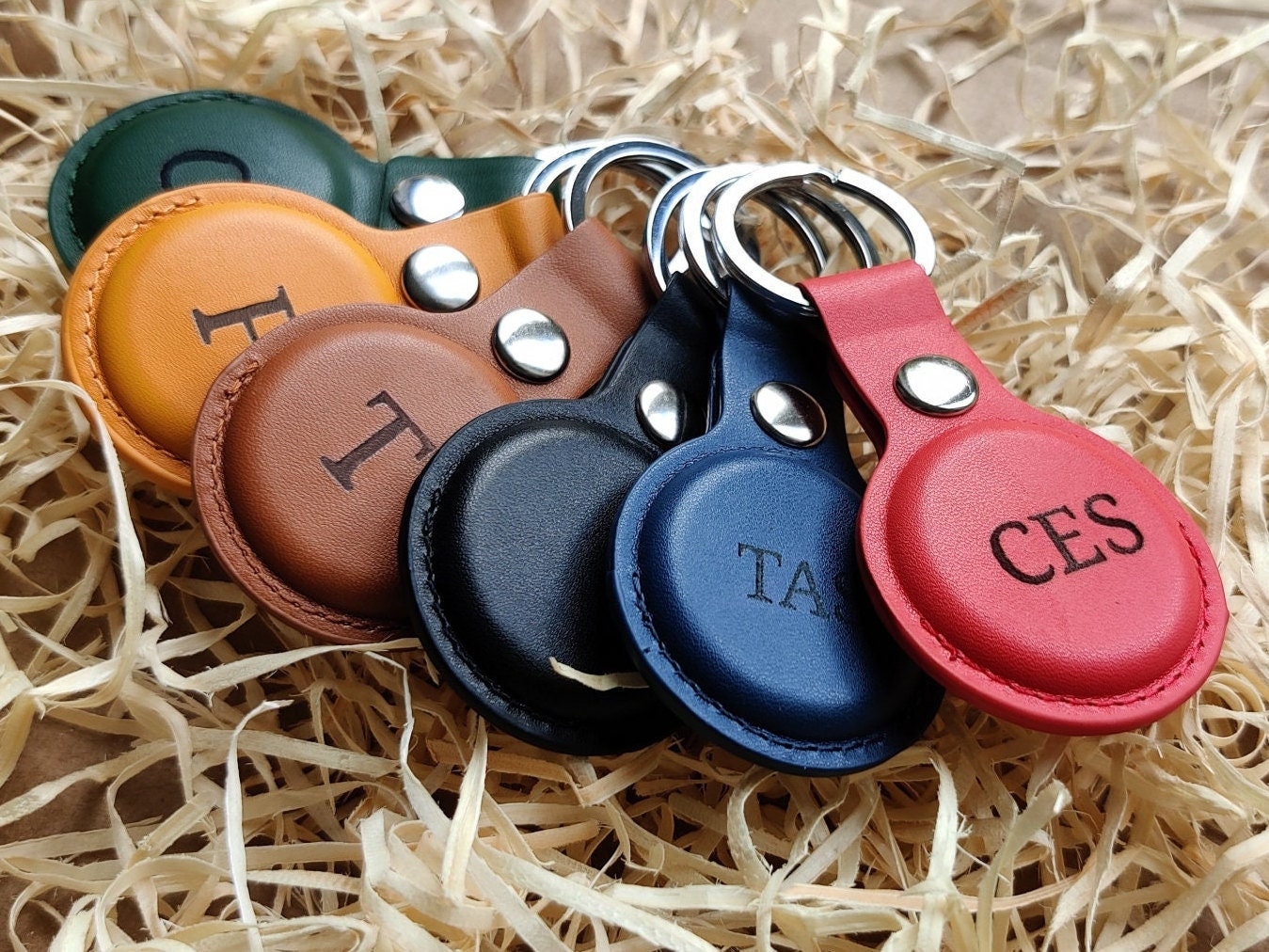 AirTag Etui de Protection en Cuir PU Compatible avec Le Nouvel airtag 2021  bleu