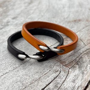 Personalized Leather Bracelet: Handmade Unisex S Clasp Bracelet