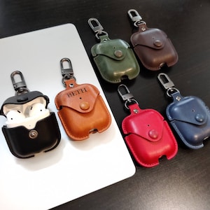 Personalised Apple Airpod Case, Protective Case Protector, Engraved and Handmade PU Leather, Customised Airpod Case