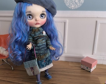 blythe blue hair "BLUE" customized with excellent quality materials