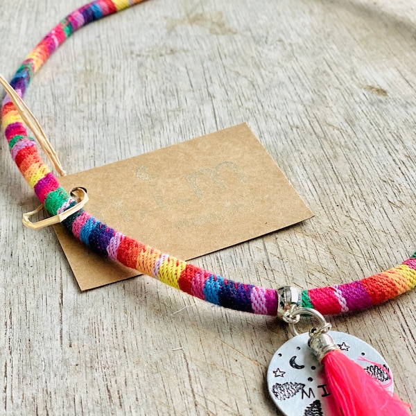 Markenhalsband  Markenkette Hunde Kette Hund Hundemarke Schmuckkette Hundekette Boho Anhängerkette Ethno Hippie Perlenkette