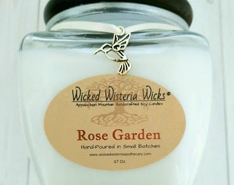 Wicked Wisteria Wicks Summer Scented Soy Candle with a Wood Lid and Charm