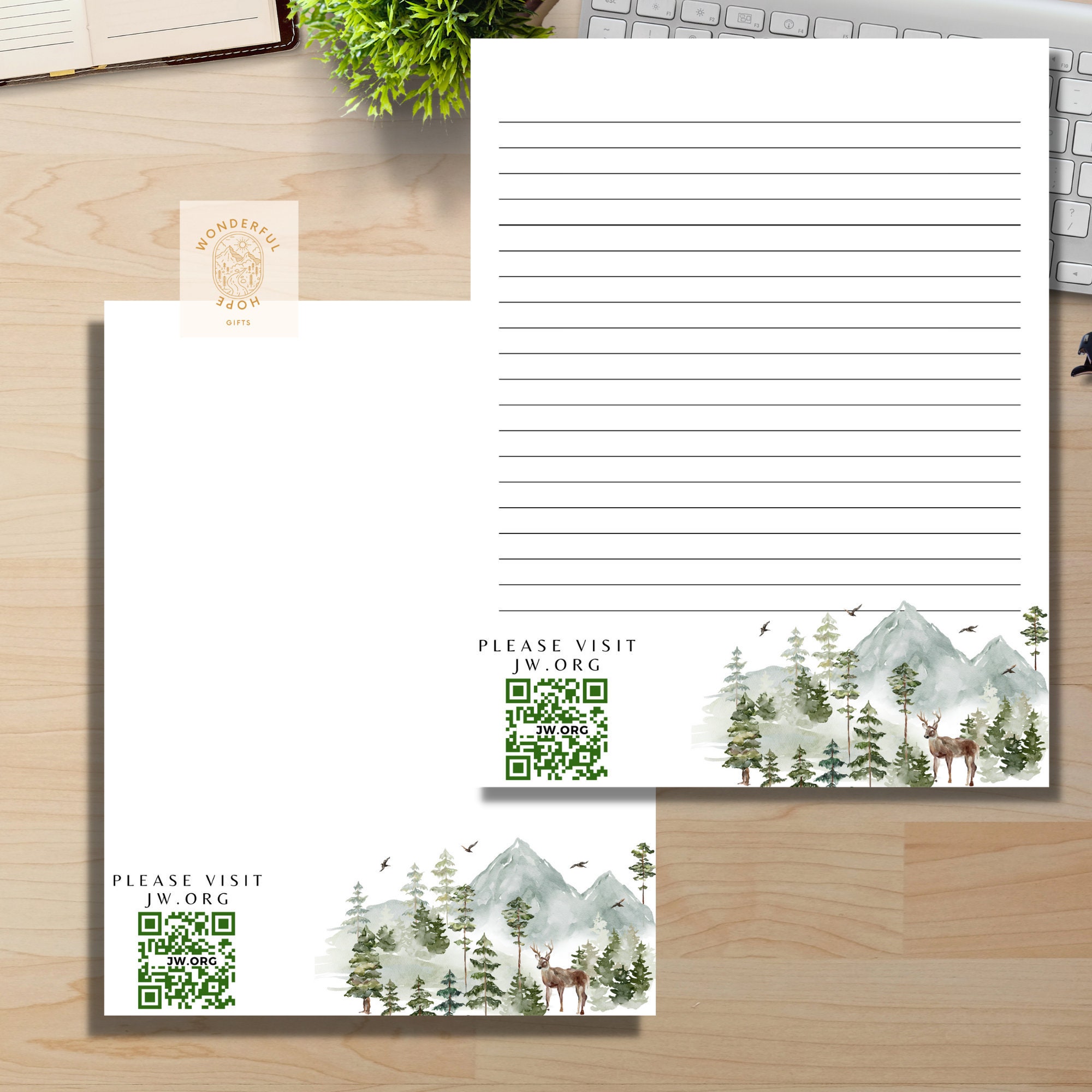 TREE NOTEBOOK PRINTABLE Stationary Unique Mountain Blank Pdf Etsy