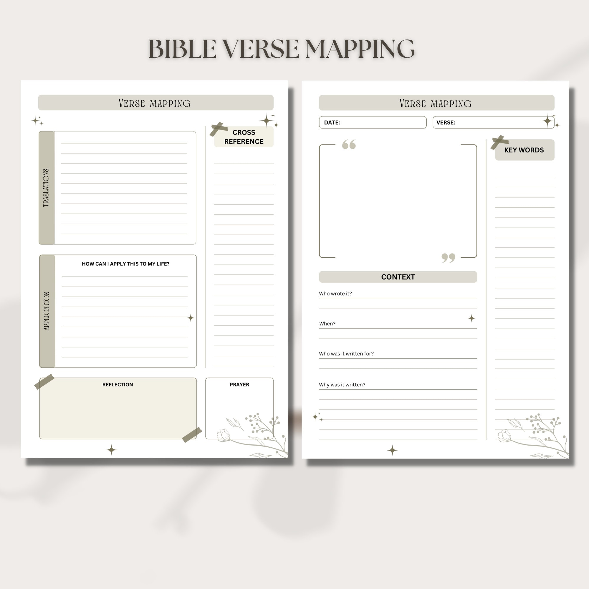BIBLE STUDY GUIDE Printable I Bible Reading Tracker I Bible Study ...