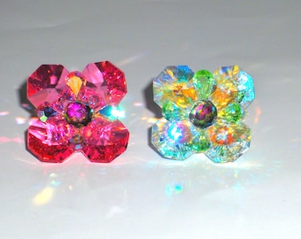 2 Austrian Crystal Flowers collectible figurines