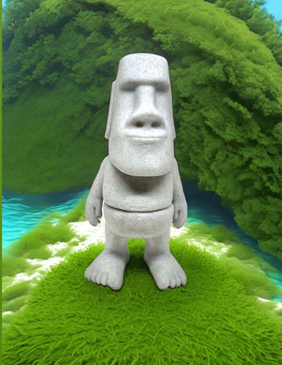 Easter Island Moai Statue, Rapa Nui Decor, 3D Printed Sculpture, Fidget