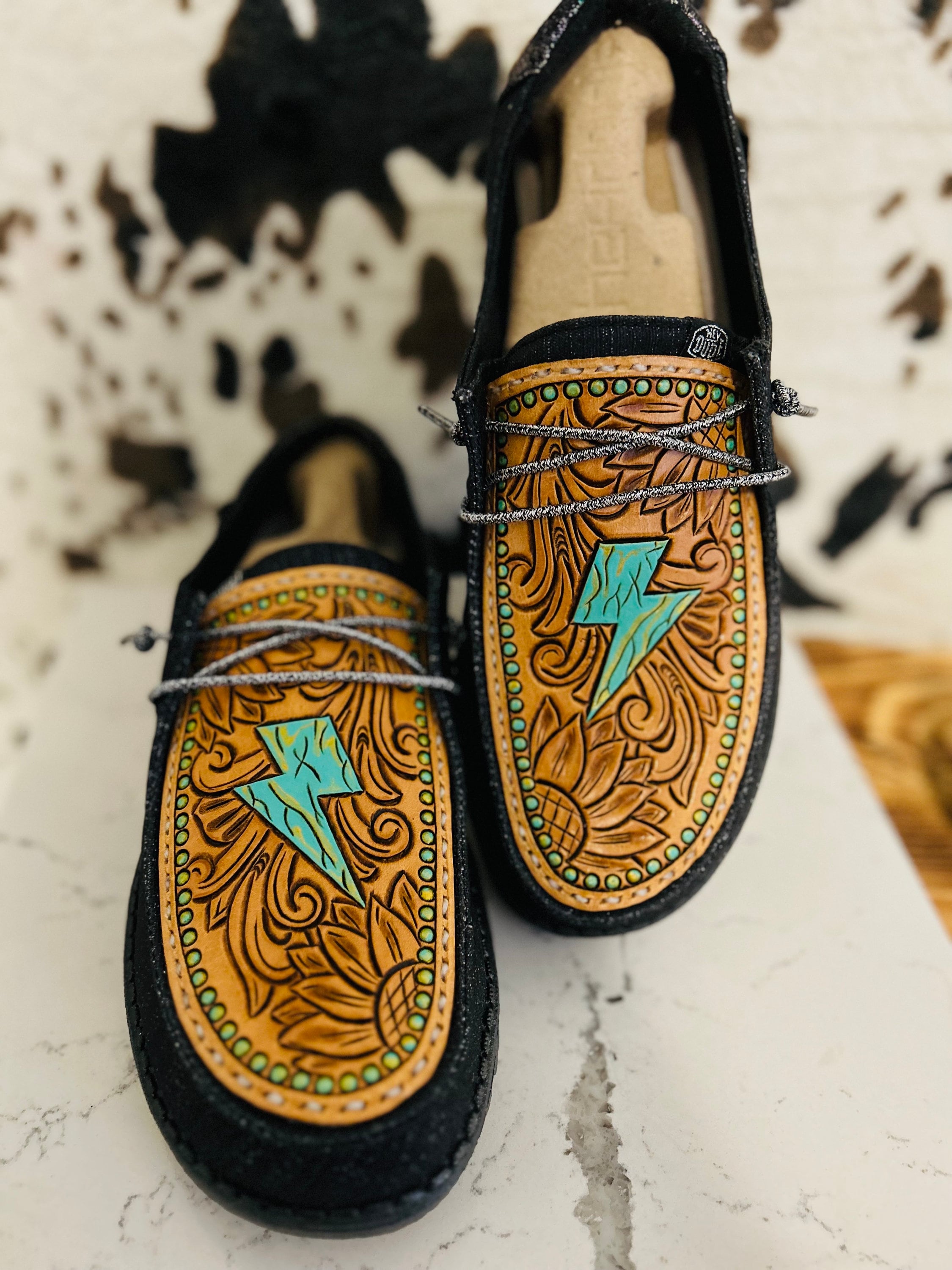 custom leather hey dudes womens