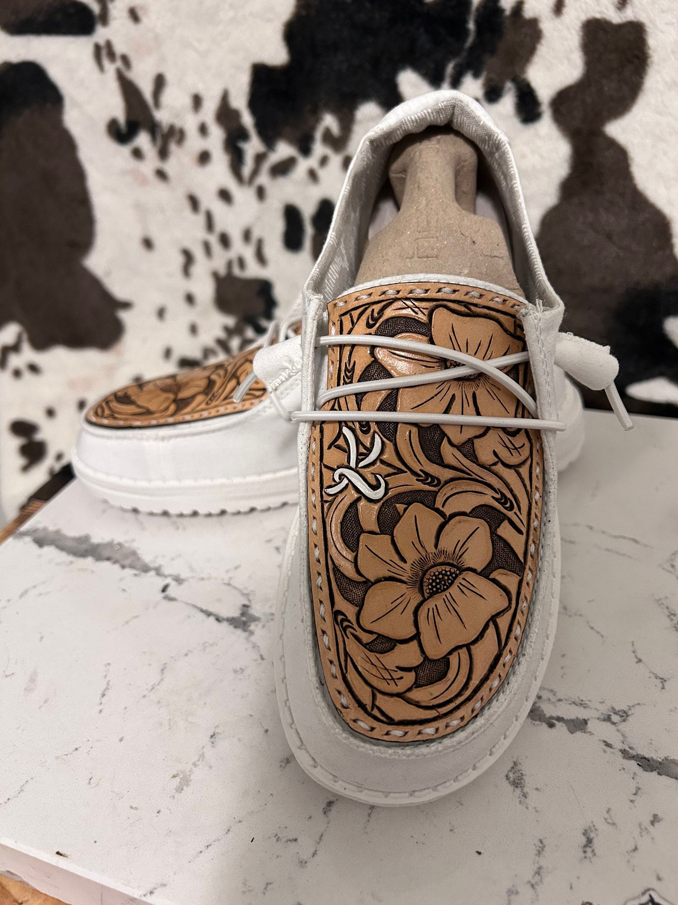 tooled leather hey dudes womens