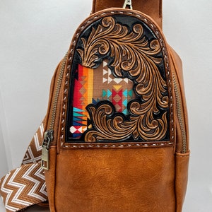 Tooled Leather n Fringe Crossbody Purse #8 – TCBrandShop