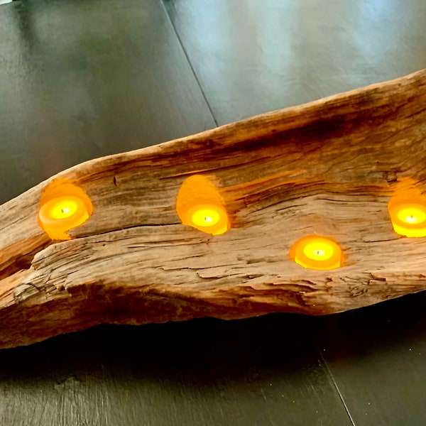 Large Driftwood Candle Holder Etsy